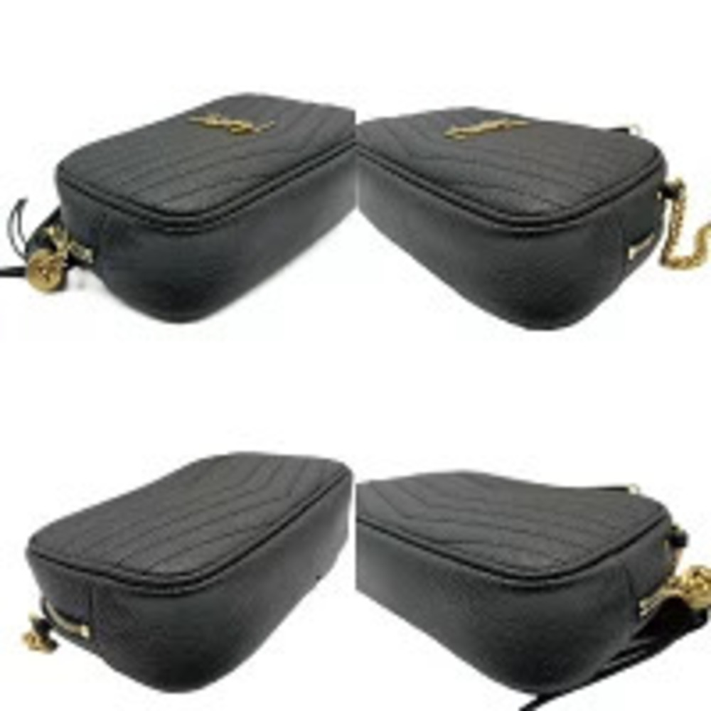 Saint Laurent Lou Black Leather Fringe Chain Shoulder Bag - Picture 3 of 4